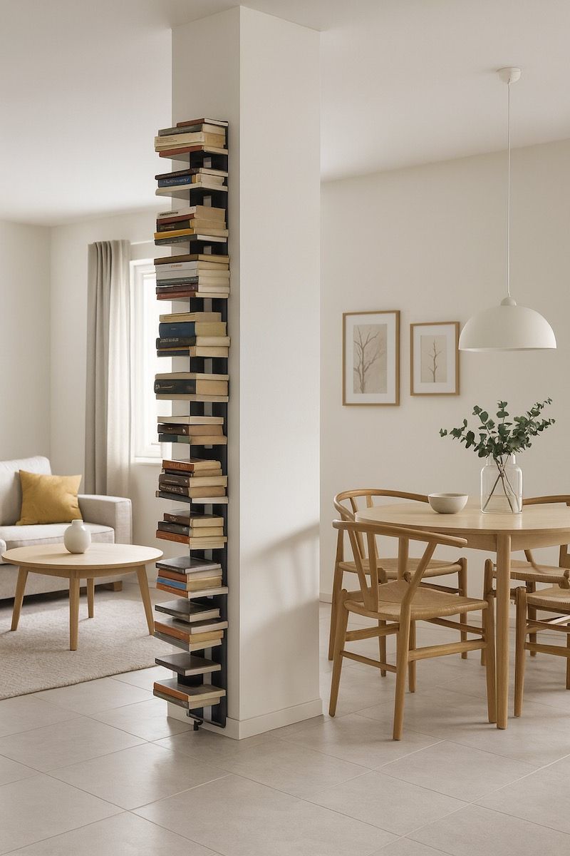 Libreria a colonna per pilastro